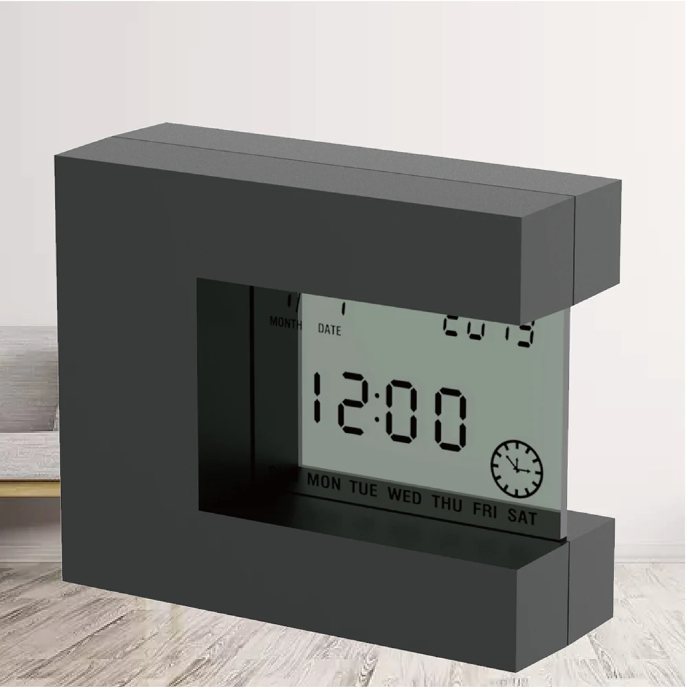 Alarm  Clock Digital  for Home Office Desk Table  Watch LCD  Modern with Calendar Date Countdown Timer Thermometer Battery