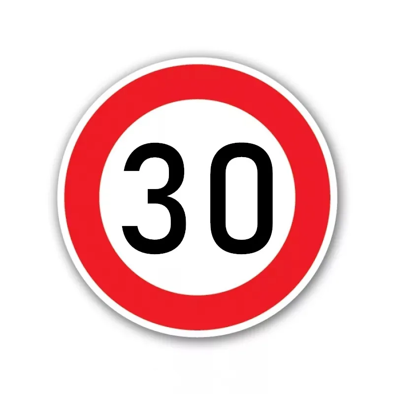 

S4-0072# Speed Limit (30 km), Ø 16 cm Self-adhesive Decal Car Sticker Waterproof Auto Decors