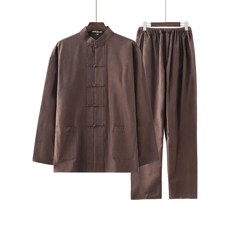 large-size-men's-100-cotton-solid-color-kung-fu-suit-chinese-style-wu-shu-shirt-trousers-sets-wine-red-tai-chi-clothing-m-4xl