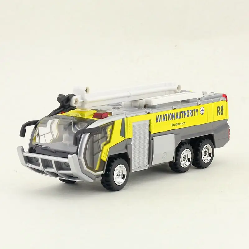 1:50 alloy sound and light pull back car airport fire truck toy,water gun fire truck model,free shipping