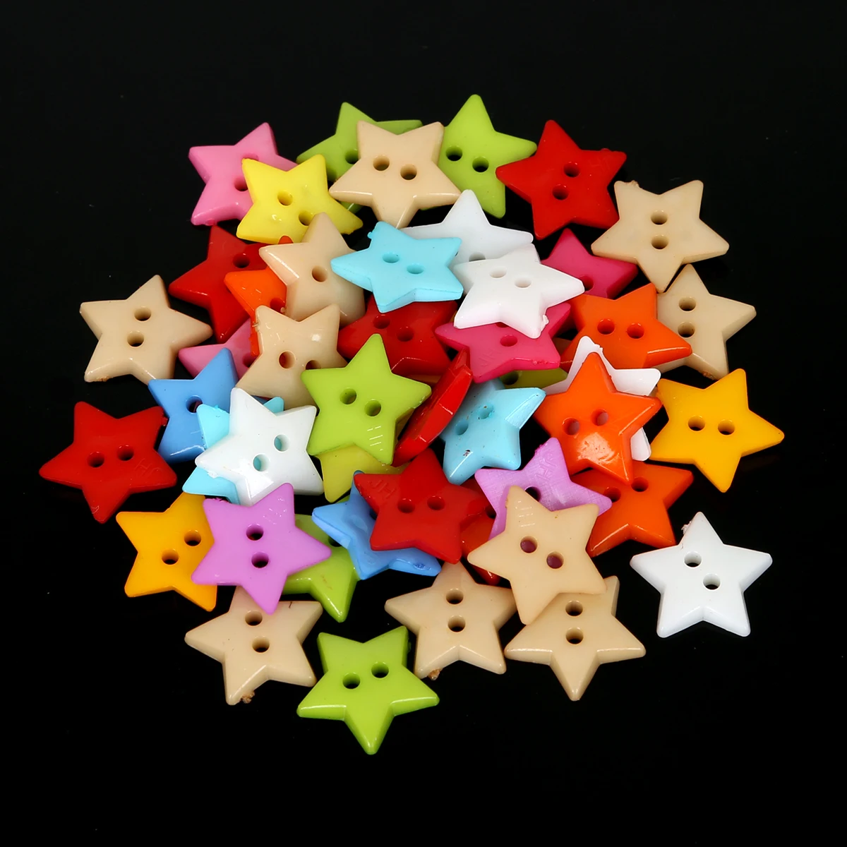 Botones de Costura de plástico para manualidades, Botones de Costura de 16mm, Color de estrella de álbum de recortes, mezclados al azar, 50 Uds.