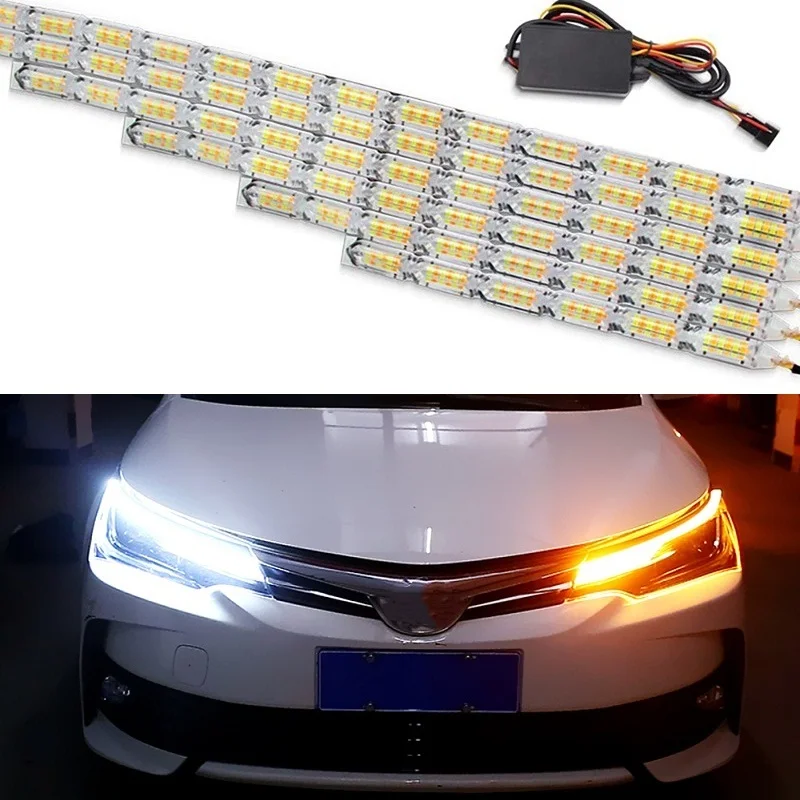 

OKEEN 2x Flexible LED Strip Light DRL Daytime Running Light Waterproof Sequential Flow Headlight Runners Corner Turn Signal DRL