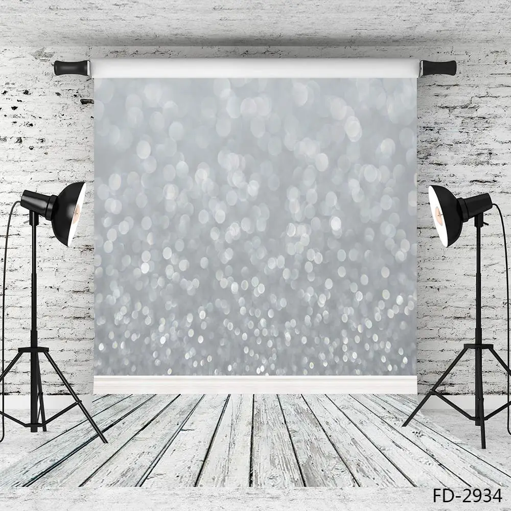 

Silver Sparkle Dots Glitter Bokeh Wood Board Photography Background Baby Children Toy Pet Photographic Backdrop For Photo Studio