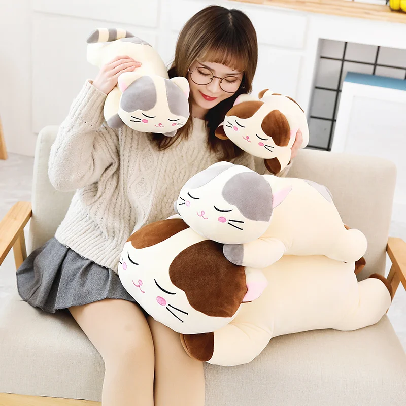 Soft Cat Big Hugging Pillow Toys Kawaii Stuffed Animals Cats Toys For Boys Girls Toys Pillow Christmas Gifts