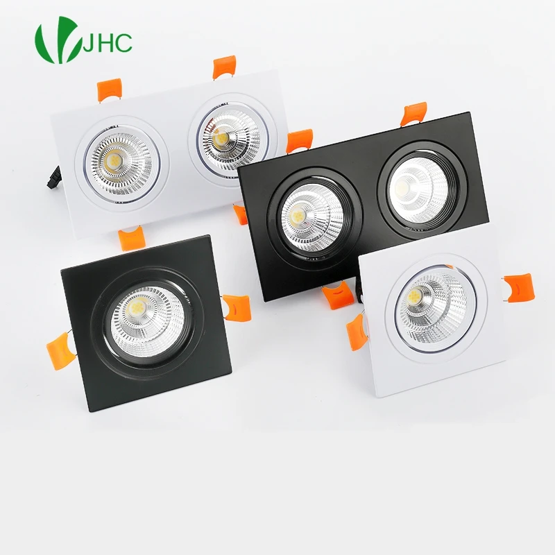 

Dimming double-head spotlight led bold light open hole grille light 7w 10w embedded ceiling light aisle downlight AC110V 220V