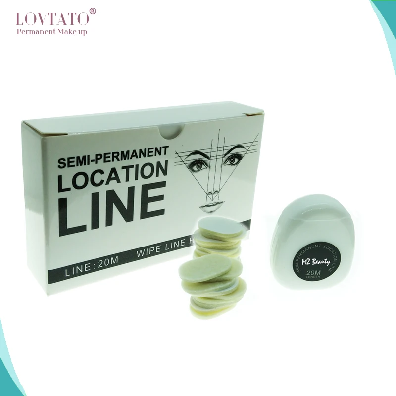 Semi-permanent location line with wipe line head wire for microblading marking pre-inked mapping thread tattoo accessories