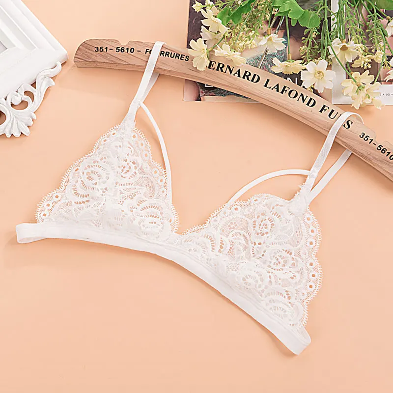 Women Transparent Lace Bra Ladies Sexy Invisible Bra Small Size Bras Fashion Holllow Out Bralette Floral Wire Free Bras