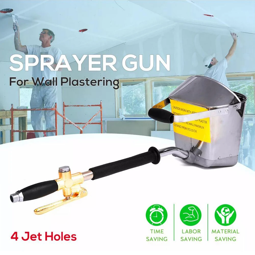 

WENXING Mortar Cement Spray Guns Handheld Wall Plastering Sprayer Guns Air Cement Mortar Stucco Hopper Caulking Hand Tool