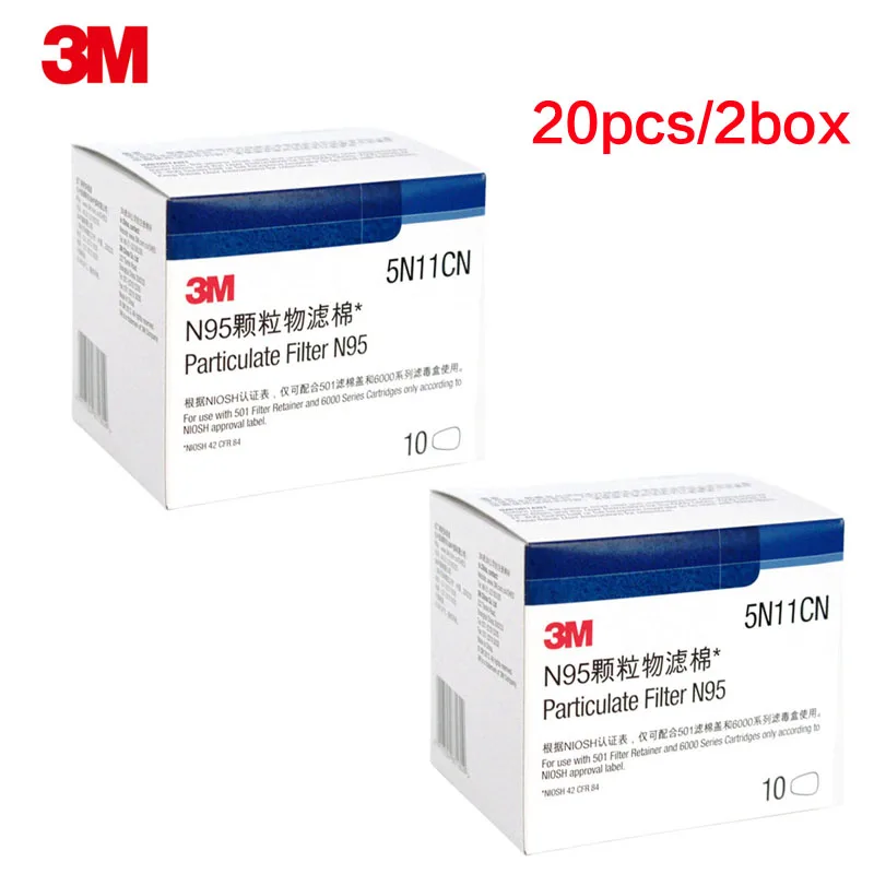 10 pz originale 3M 5 n11 filtro in cotone antipolvere sostituibile per 6200/7502/6800 respiratore chimico maschera antigas verniciatura a spruzzo