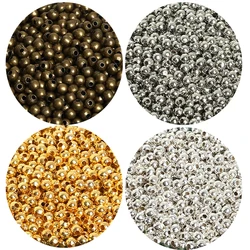 1000Pcs Iron Metal Round Beads Smooth Ball Loose Spacer Beads For Jewelry Making DIY Bracelet Charms Jewelry Accessories 2-6mm