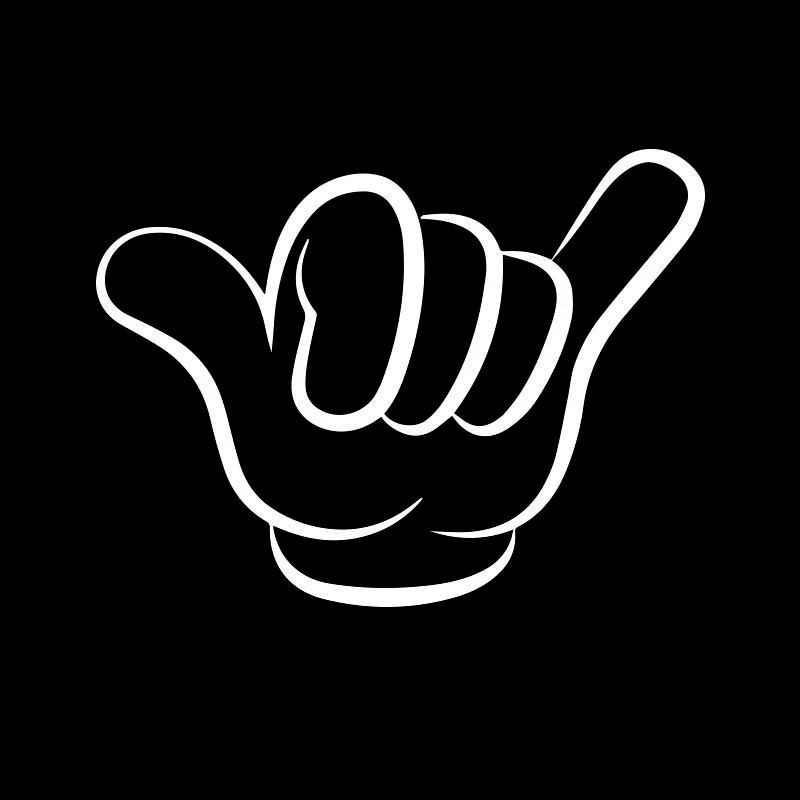 Fuzhen Boutique Decals Exterior Accessories Hang Loose Shaka Hand Funny Car Sticker Vinyl Motorcycle Decal Car-styling