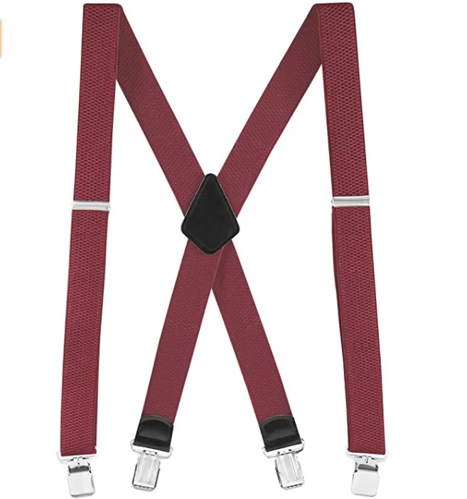 New Style Popcorn Elastic Ribbon Suspenders With 2 Microfbier Leather End Patches For Men and Women Garments Accessories