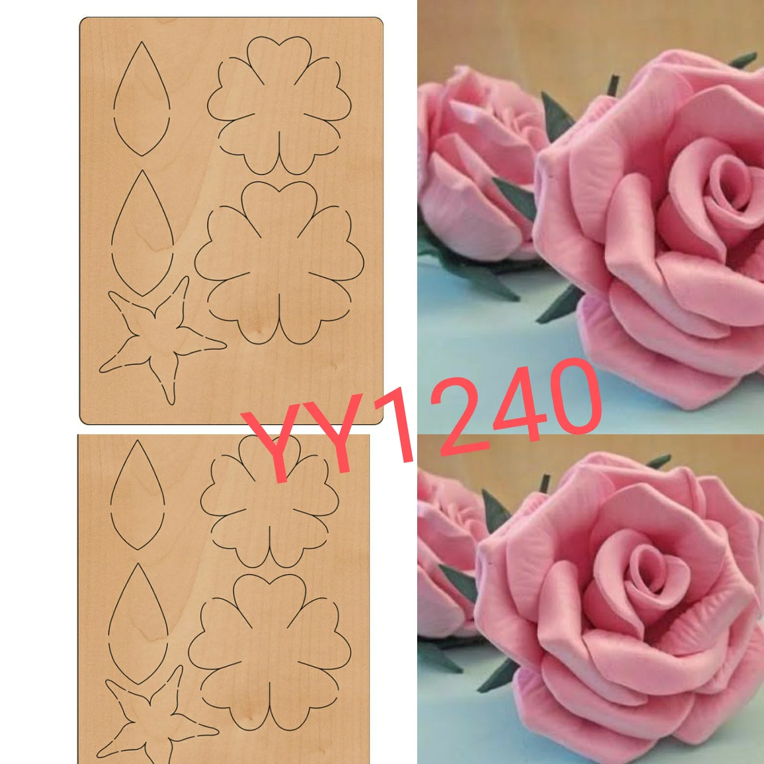 

The new flower cutting mold rose wood mold YY1240 is suitable for all the die-cutting machines on the market