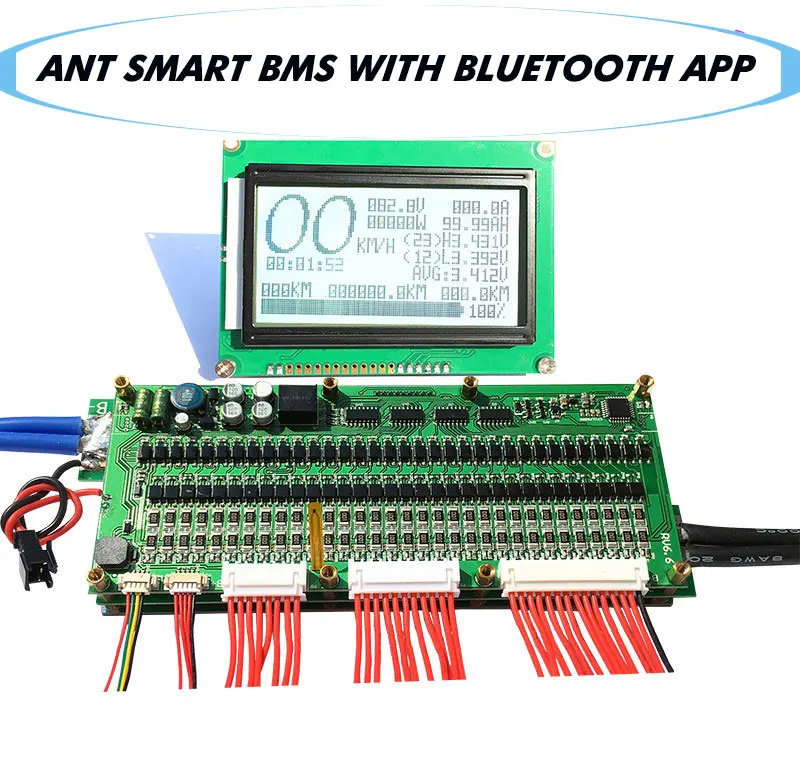 32S  Smart Board Lithium Polymer BMS/PCM/PCB Battery Protection For 32 Pack 18650 Li-ion  Cell (ANT BMS)