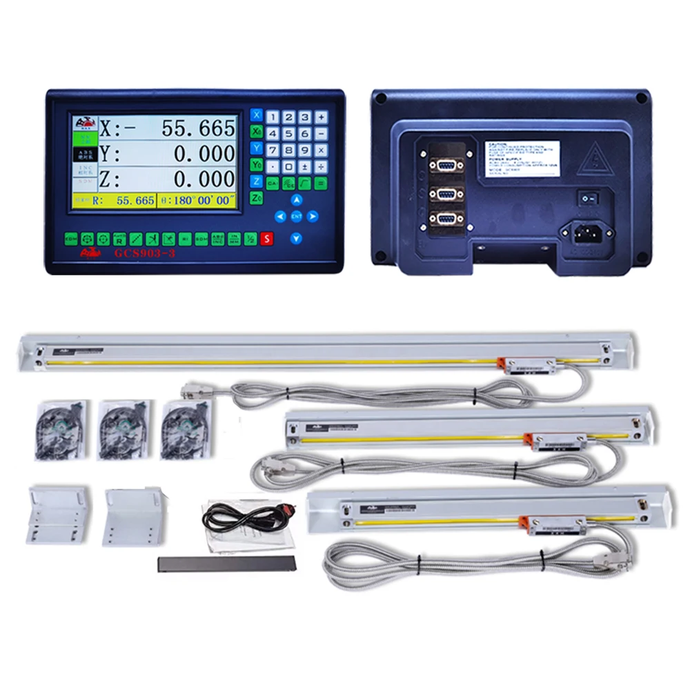 Large 3 Axis LCD DRO Digital Readout GCS903 with 3 PCS 0-1000mm Linear Scale Linear Encoder Digital Ruler For Mill Dro Lathe Dro