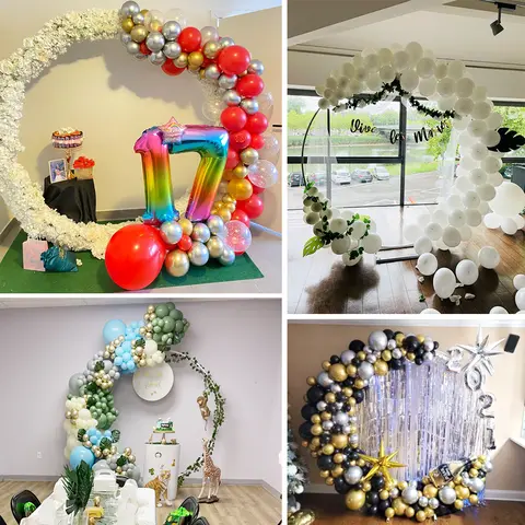 Cirkel Bröllopsbåge Rund Bakgrund Födelsedagsfest Ballongbåge Juldekoration Blomstativ 10 best sales ballongbåge - №6