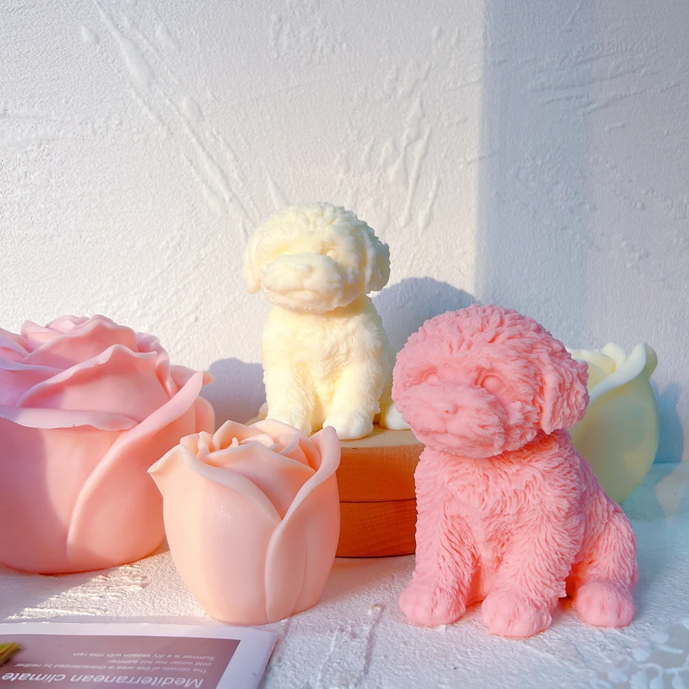 

Animal Teddy Puppies Soy Wax Silicone Mould Cute Dog Candle Mold Puppy Dog Lover Home Decor