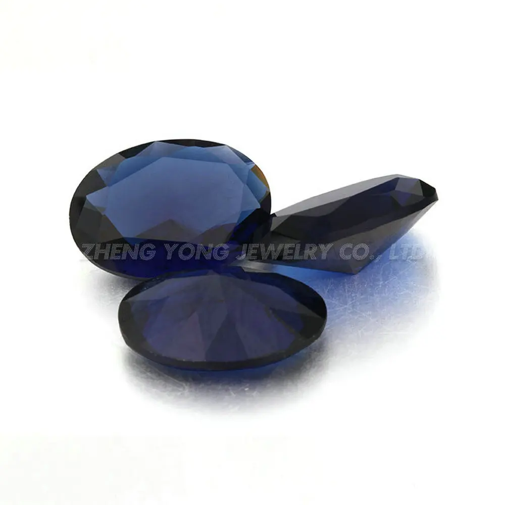 

Wholesale Dark Blue Gemstone Oval Shape 3x5mm-5x7mm Brilliant Cut Glass Jewelry Loose Stone