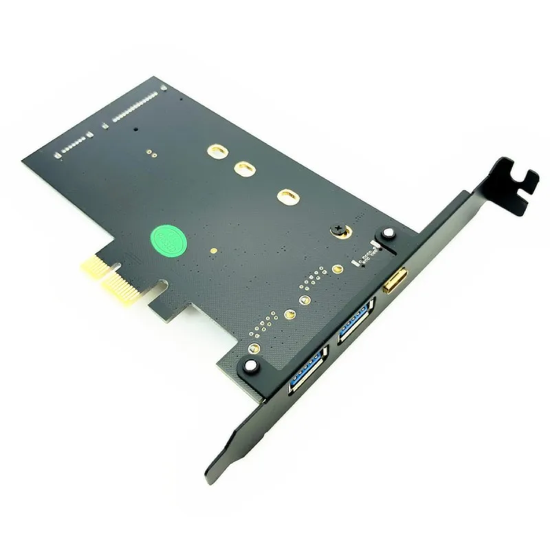 Adaptador PCIe Dual USB3.0 1 Tipo de porta-c M.2 M2 Chave B para PCI-e SSD SATA 3.0 Controlador de Conversor cartão Para 2280 2260 2242 2230 NGFF