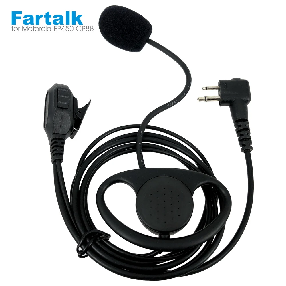 Walkie Talkie 2 Pin Earpiece Headset Mic for Motorola EP450 CP180 CP040 GP88 GP88S GP300 GP2000 CP88 CP100 GP3688 Two Way Radio