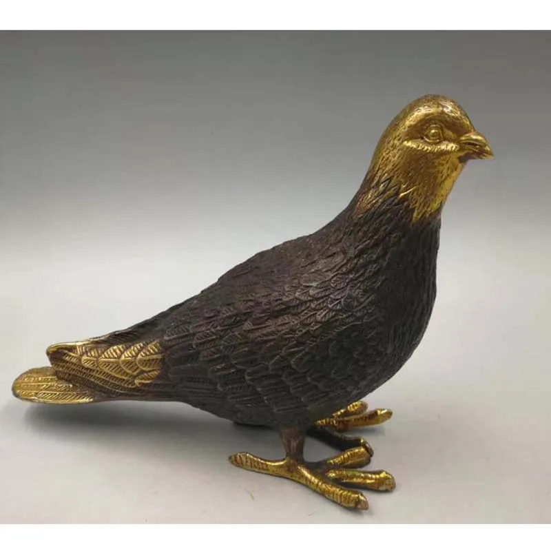 652g Collection archaize brass peace dove crafts statue Office and home decoration