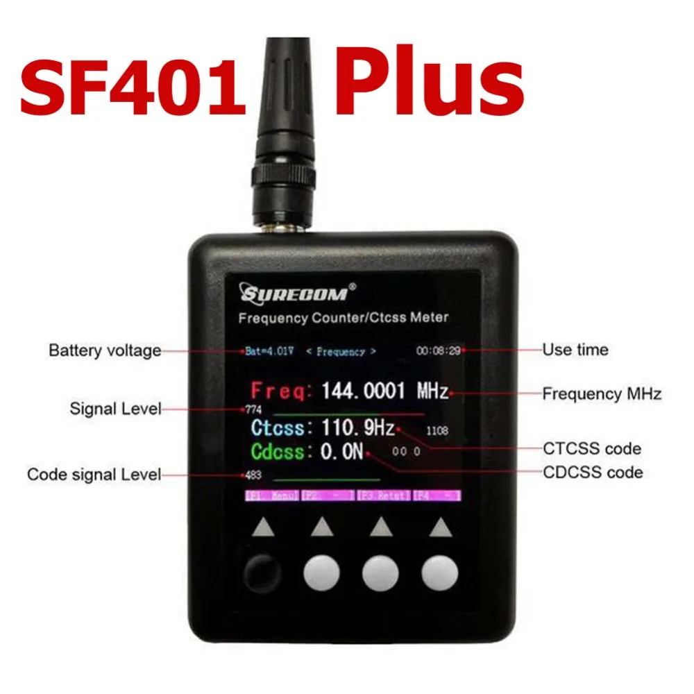 

NEW Version Portable Frequency Counter SF401 Plus 27Mhz -3Ghz CTCSS CDCSS TESTER