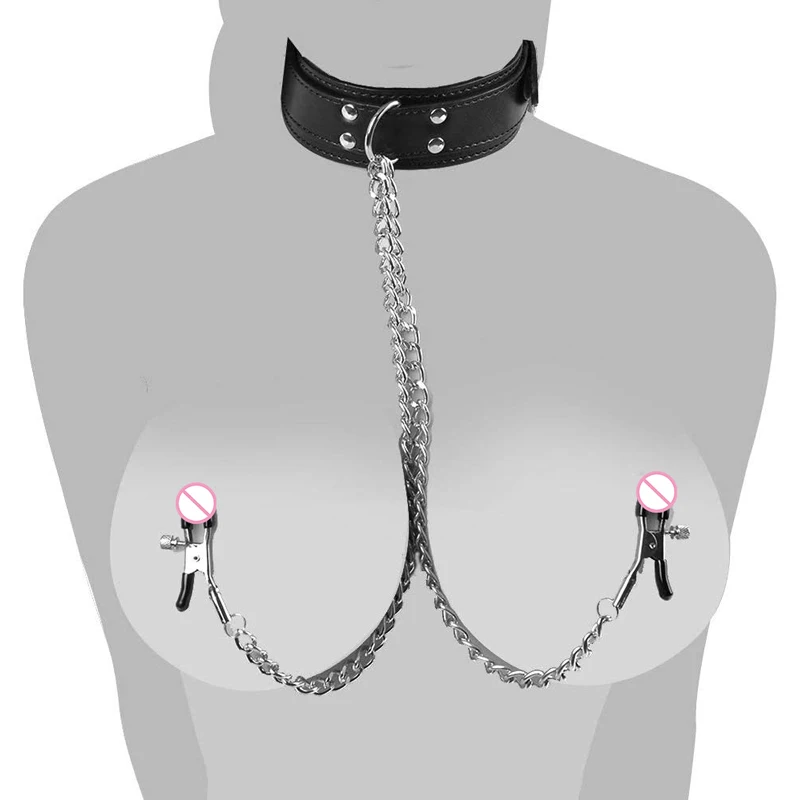 ألعاب الكبار ألعاب مثيرة للنساء الأزواج BDSM عبودية الوثن طوق سلسلة الياقات الحلمة المشابك المهبل البظر منتجات جنسية
