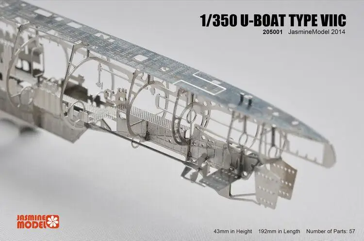 Jasmine Model 205001 1/350 Scale German U-boat Type VIIC Submarine Skeleton