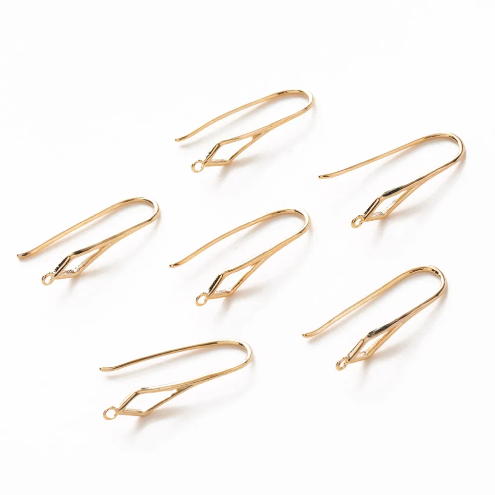 6PCS 18K Gold Überzogene Ohr Haken Diy Ohrringe Anschlüsse Supplies Charms Erkenntnisse für Schmuck Machen Hand Made Material zubehör