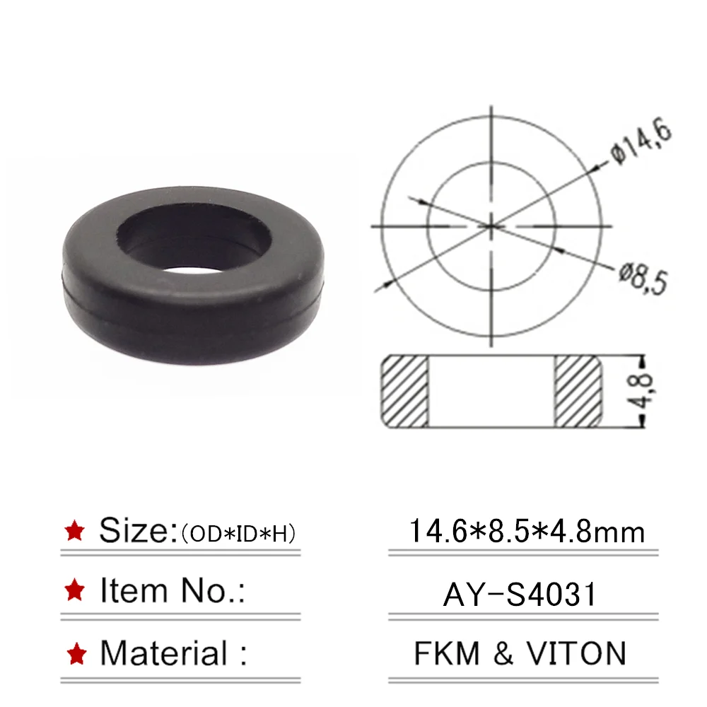 

200 шт. уплотнения топливной форсунки 14,6*8,5*4,6 мм для ремонта топливной форсунки, бесплатная доставка для AY-S4031