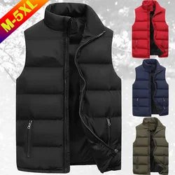 New Men's Fashion Down Vest Jackets Casual Printed Vest Sleeveless Outdoor Warm Waistcoat Down Jacket for Men