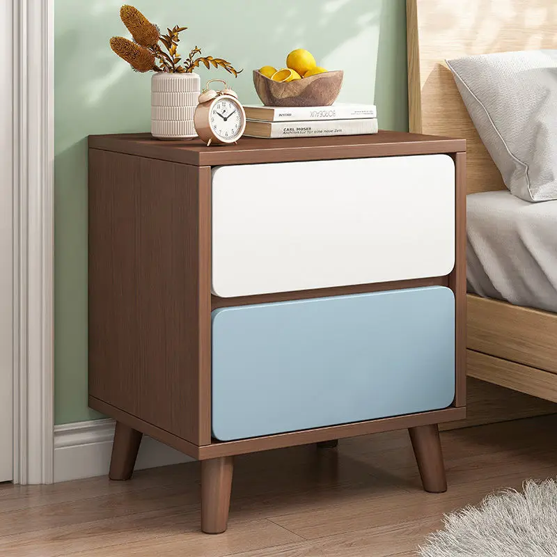 Bedside Table Nordic Nightstand Bedside Cabinet Bedroom Furniture Wooden Chest Of Drawers Mini Storage Locker Simple Small Shelf