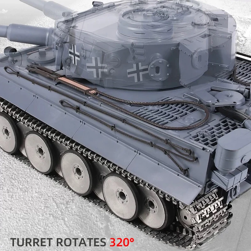 Henglong Alloy RC Tanks 1:16 German WWII Main Battle Tank 3818-1 2.4G Tiger I Metal Catapillar Machine On Remote Control Toy Kid