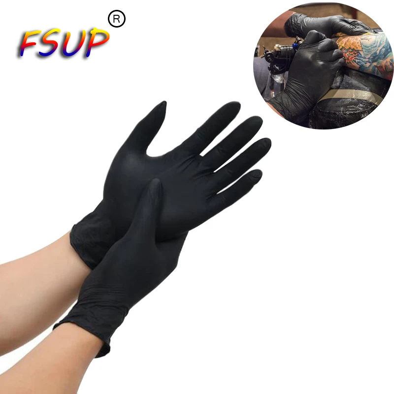 

FSUP Thicken 50pcs/lot Disposable Nitrile Gloves Safety Glove Anti-static Waterproof Work Glove Garden Tattoo Beauty Mechanic