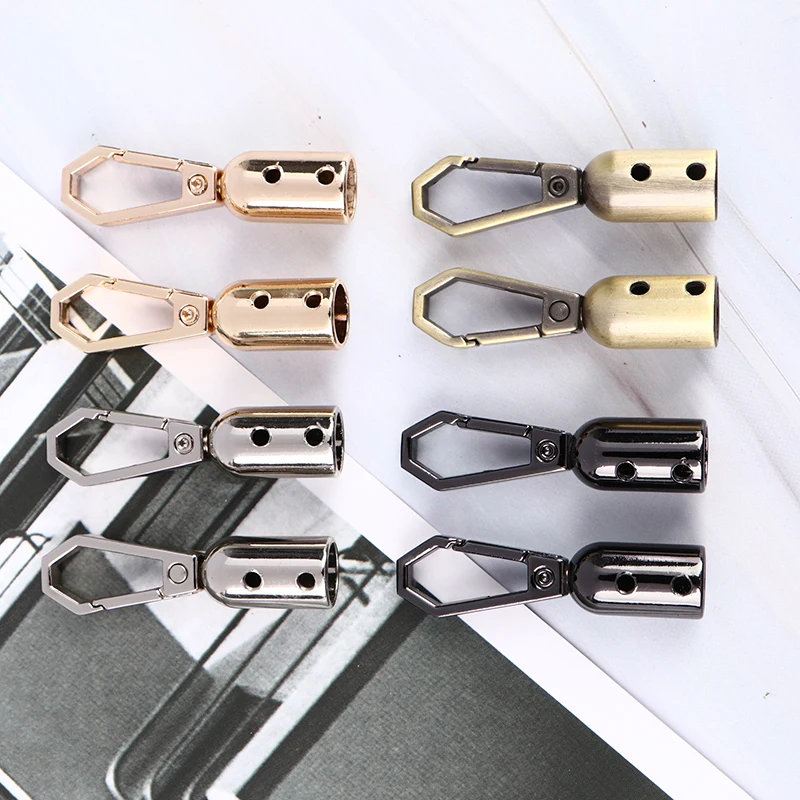 2pcs Handbag Tassel Cap Clasp Hook Connector Bag Hanger Metal Buckles Bags Strap Stopper Cord Lock DIY Accessories