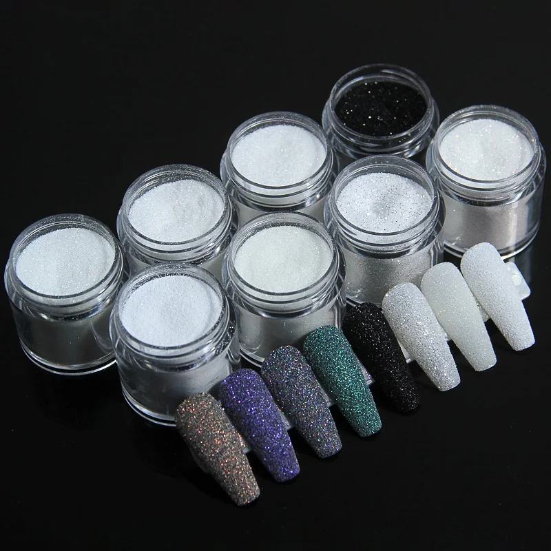 Im Angebot: 3,5 g schillernder Zucker-Nagelglitzer, buntes Candy-Coat-Pulverpigment für die Maniküre, glänzender Zucker-Effekt-Staub, Nageldekorationen – Detail 9