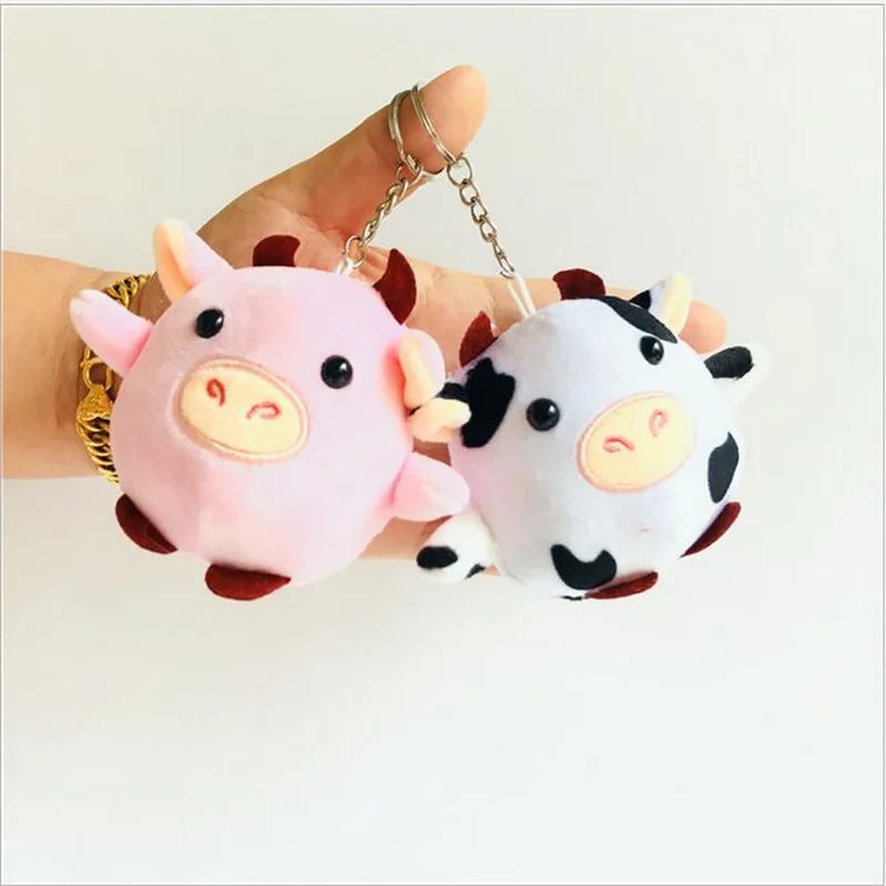 1Pcs Bull New Plush Toys Cute Calf Doll Small Cow Rag Stuffed Toys Doll Pendant Keychain Children\'s For Girl Gifts  Size 8Cm