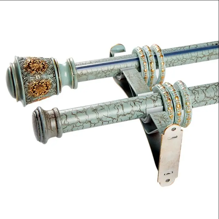 Aluminum alloy Roman rod curtain rod single rod simple rod track European bracket hook double pole punch