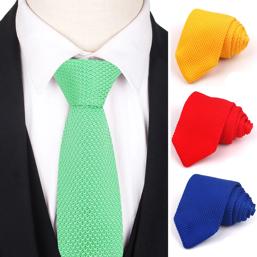 Solid Knit Ties For Men Women Casual Knitted Neck Tie Mens Ties 7cm Slim Neckties Suits Candy Color Necktie For Wedding Party