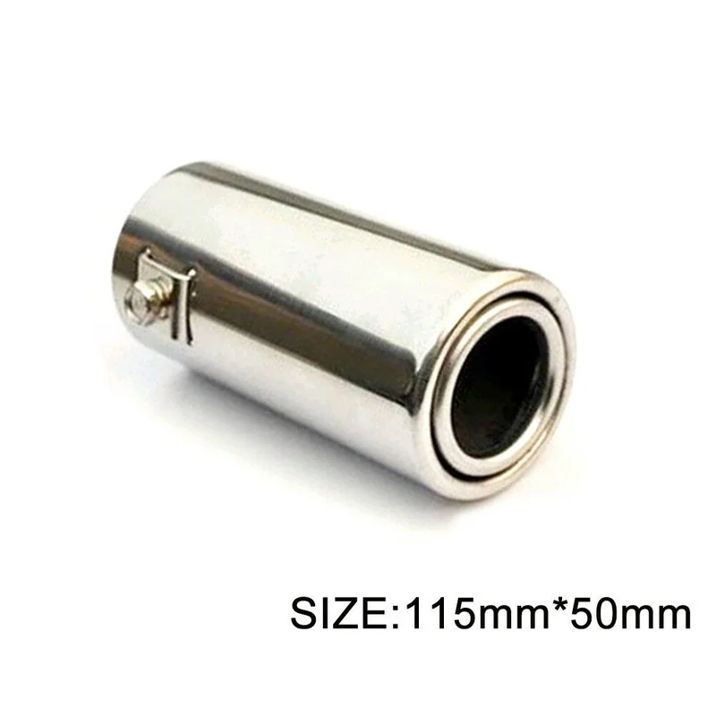 1pcs Universal Stainless Steel Car Rear Round Exhaust Pipe Tail Muffler Tip Durable High Quality Exhaust System Car Accessories