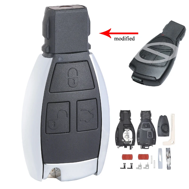 KEYECU Smart Remote Control Key Shell Case Cover With 3 4 Buttons Fob for Mercedes Benz C B E Class W203 W211 W204 YU BN CLS CLK