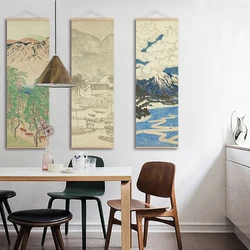 Japanese Ou-Mi Ukiyoe Scroll Print Poster Landscape Wall Art Pictures Living Room Vintage Painting Farmhouse Home Decor
