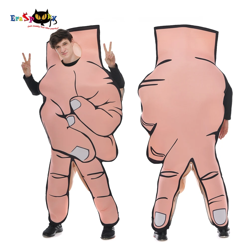 Eraspooky Halloween Costume For Adult Hand Gesture Foot Cosplay Jumpsuits Funny Couple Costume Carnival Party Purim Dress Up