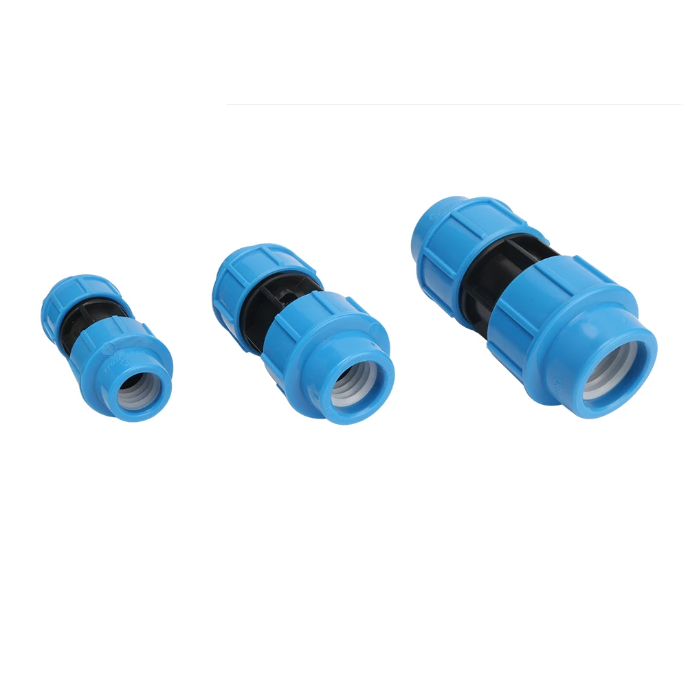 Blue PE Quick Coupling Straight Connector 20/25/32mm Plastic Fitting HDPE Water Pipe Joint Farm Irrigation Tube Connect Adapter
