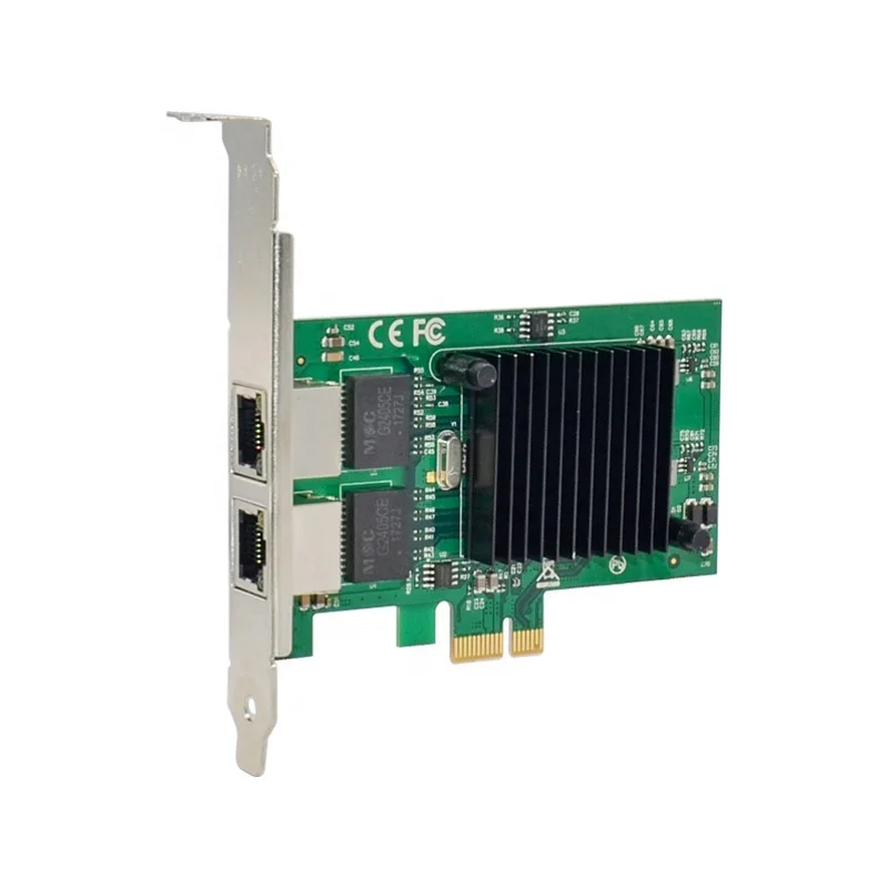 

PCI-E X1 To Gigabit Ethernet electrical port network card 1000M PCIe dual electrical port RJ45 82575EB chipset 2 port lan card