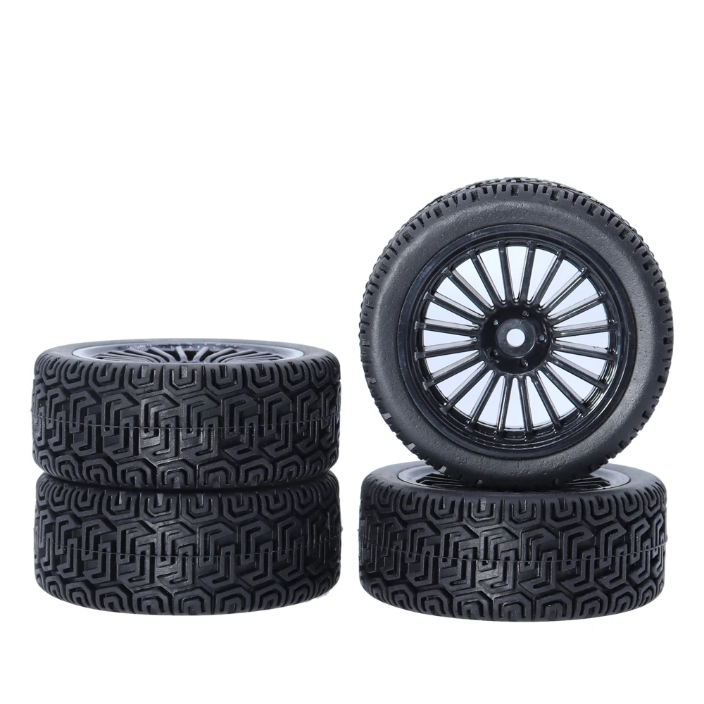 4Pcs RC 1/10 Car Tires Wheel Hub Rim Hex 12mm for 1:10 HPI HSP RC On Road Rally Car Traxxas TRX4 TRX-4 Tamiya Accessories