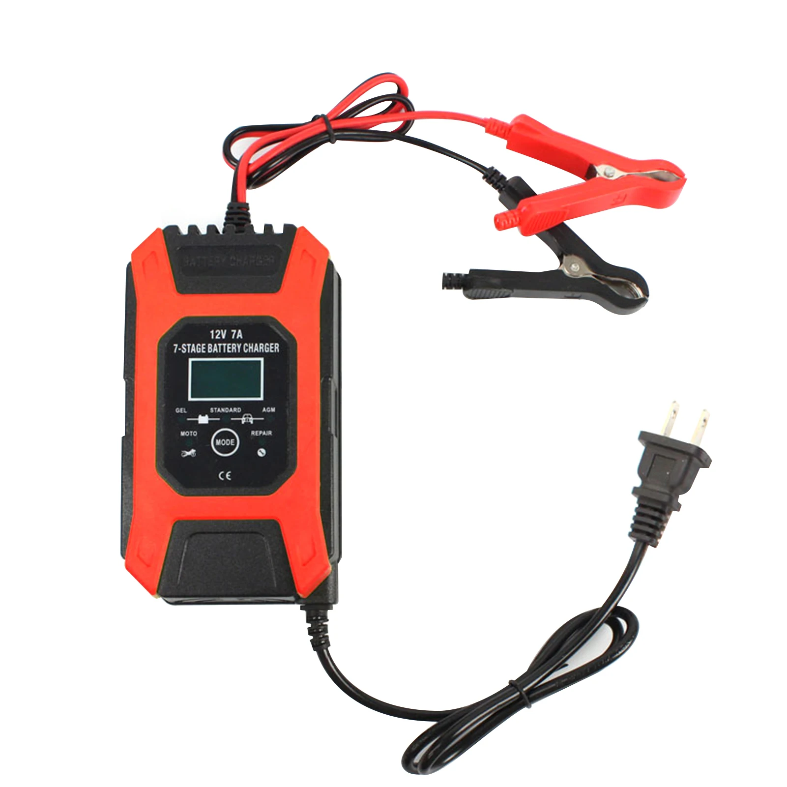 12V/24V 6A Car Battery Charger Pulse Repair 7-stage Charger For Lithium Iron Lead Acid Lithium Battery Motorcycle Charger