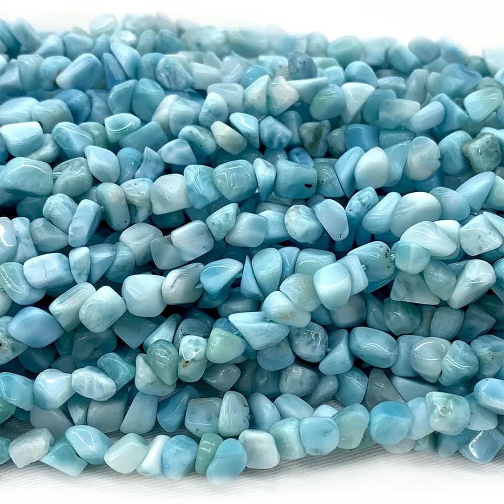 Veemake Genuine High Quality Blue Larimar Grand Nugget Free Form Chip Beads 07485