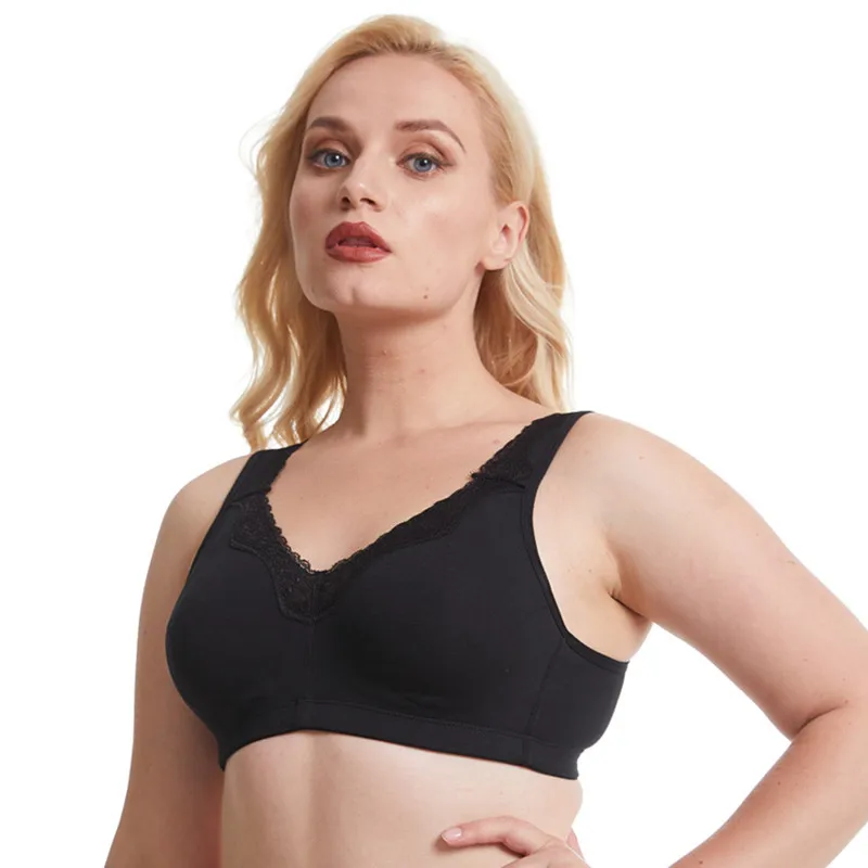 Seamless Cotton Brassiere for Women, Full Cup, Thin Big Chest, No Rims, Large Size, Underwears, 115EF, 50EF