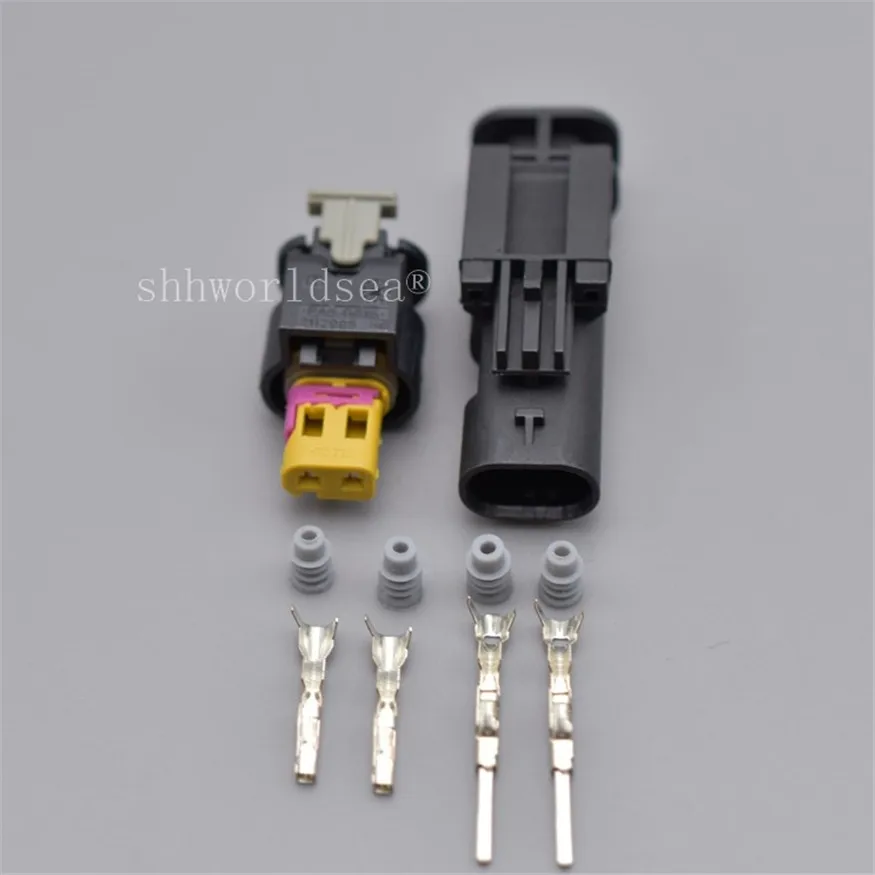 2 Pin Male Female Side Impact Sensor Plug Injector Auto Waterproof Connector For VW Audi 4F0973702A 4F0 973 702 A 2-1703498-3